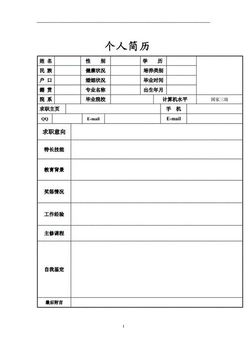 个人简历模板word可编辑免费 个人简历模板word可编辑免费导出