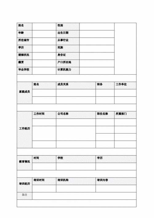 个人简历模板电子版可填写 个人简历模板电子版可填写图片