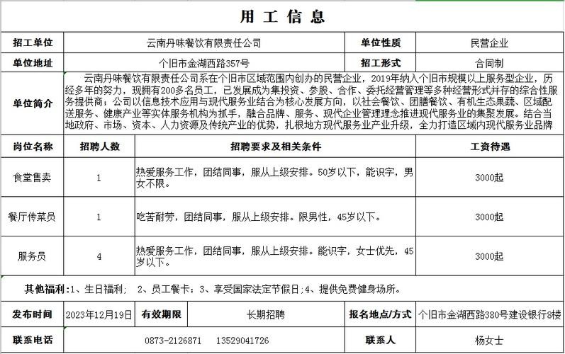 个旧本地招聘 个旧找工作 招聘网最新招聘