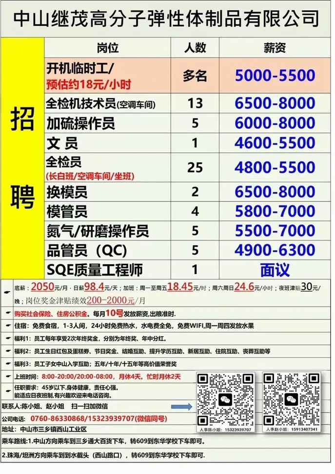 中山本地招聘哪个正规工厂 中山附近的厂招聘信息