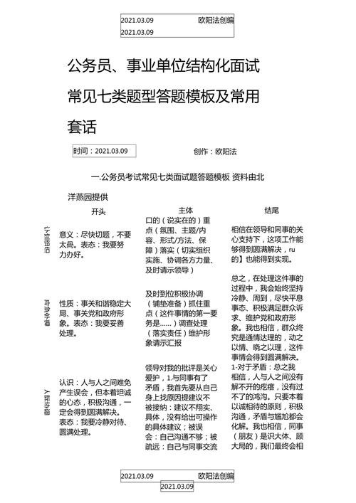 事业单位结构化面试经典题目 事业单位结构化面试经典题目及答案