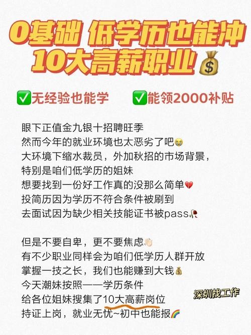 低学历可以干到老的职业 低学历人可以学的技术