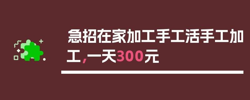 十个在家最挣钱的工作 手工活300一天在家做