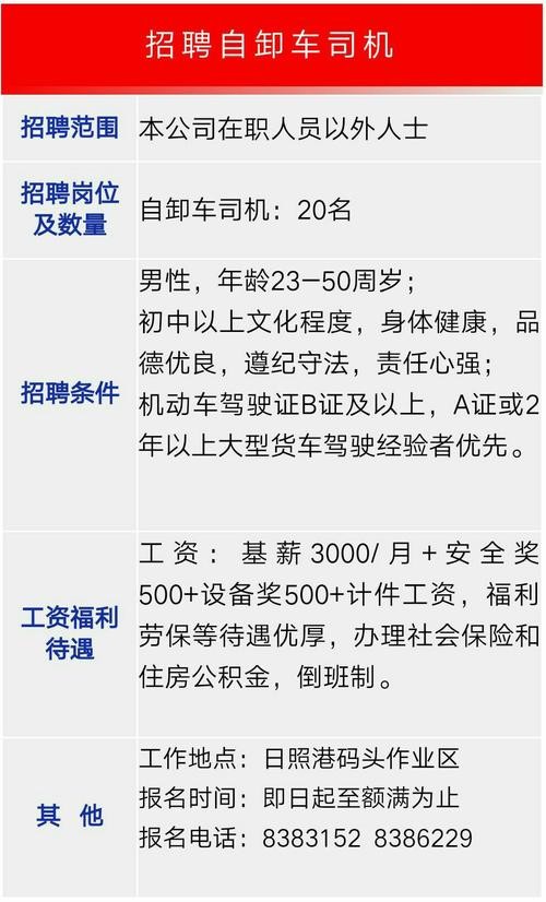 威海市本地招聘司机信息