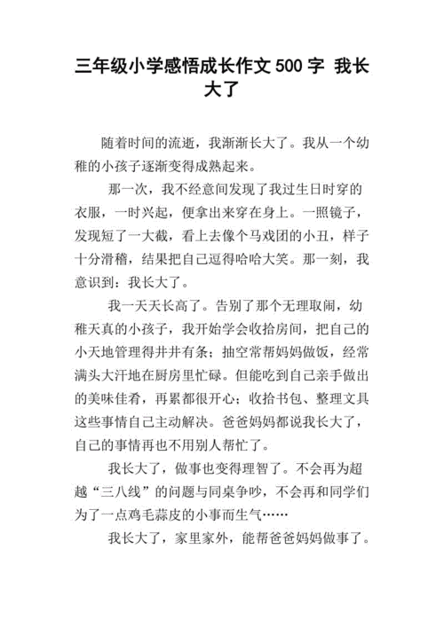 成长过程中第一次的感悟 成长中的第一次感受作文500字