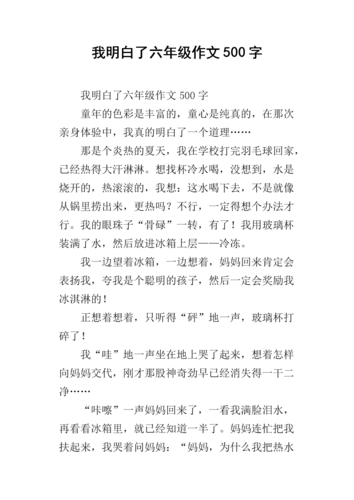 我明白了一个道理 我明白了一个道理作文500字