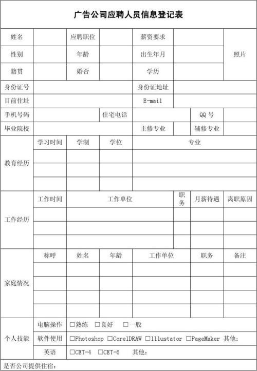 找工作的工作内容怎么填写 找工作填表格怎么填