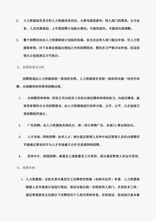 招聘管理制度范本最新 招聘管理规范