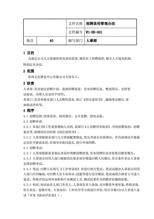 招聘管理规范最新版 招聘规程