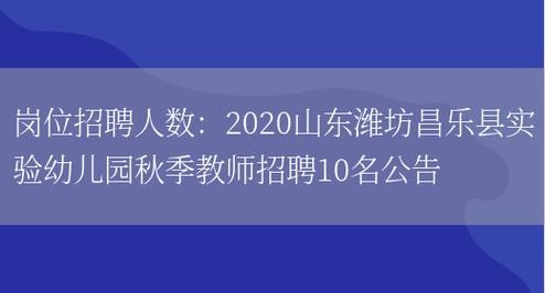 最新昌乐本地招聘信息 2020年昌乐最新招聘信息