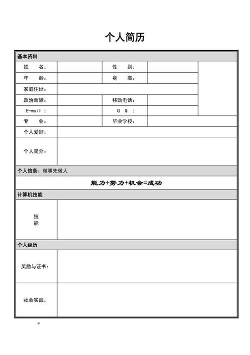 电子版简历word格式 电子版简历word格式百度网盘