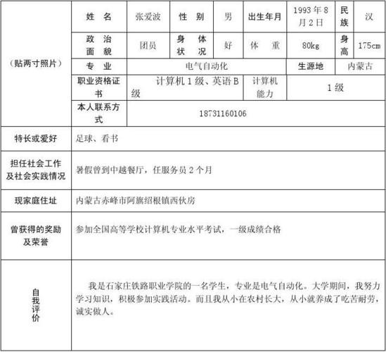 站务员个人简历 站务员个人工作简历