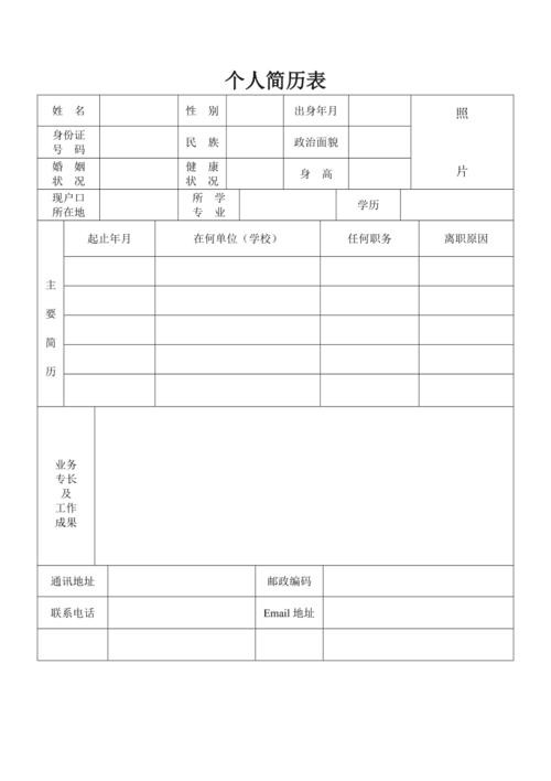 简历表格 个人简历 简历表格 个人简历手机版