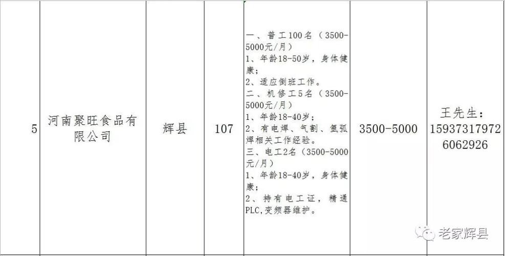 辉县本地工厂招聘 辉县本地工厂招工