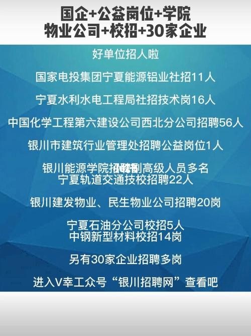 银川找本地工作招聘 银川本地招聘信息